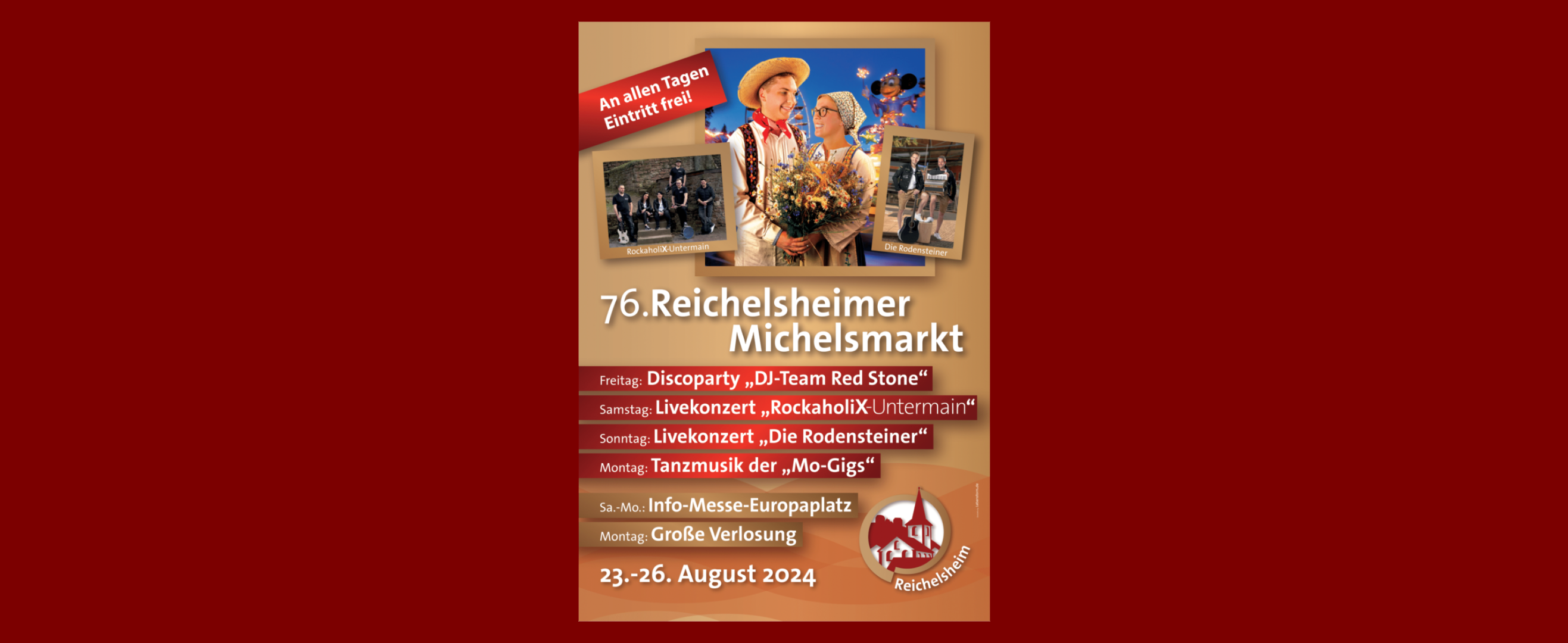 Plakat mit Informationen zum Reichelsheimer Michelsmarkt