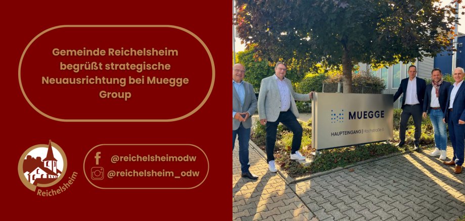 Zweigeteilte Übersicht. Auf der linken Seite ist der Titel des Artikels zu lesen und ein Hinweis auf die Social Media Kanäle der Gemeinde Reichelsheim zu sehen. Auf der rechten Seite ist ein zum Artikel passendes Bild platziert.