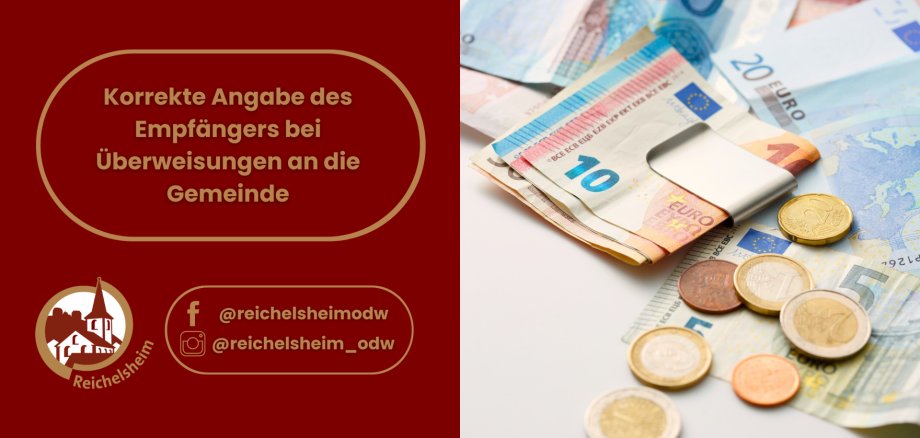 Zweigeteilte Übersicht. Auf der linken Seite ist der Titel des Artikels zu lesen und ein Hinweis auf die Social Media Kanäle der Gemeinde Reichelsheim zu sehen. Auf der rechten Seite ist ein zum Artikel passendes Bild platziert.