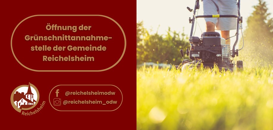 Zweigeteilte Übersicht. Auf der linken Seite ist der Titel des Artikels zu lesen und ein Hinweis auf die Social Media Kanäle der Gemeinde Reichelsheim zu sehen. Auf der rechten Seite ist ein zum Artikel passendes Bild platziert.
