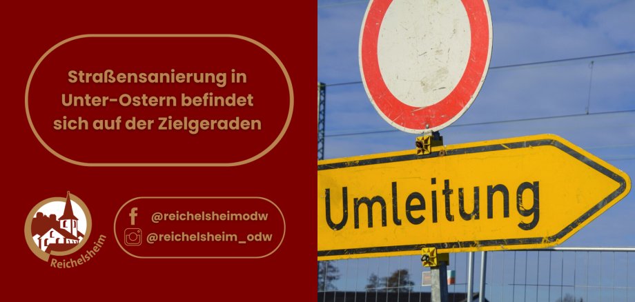 Zweigeteilte Übersicht. Auf der linken Seite ist der Titel des Artikels zu lesen und ein Hinweis auf die Social Media Kanäle der Gemeinde Reichelsheim zu sehen. Auf der rechten Seite ist ein zum Artikel passendes Bild platziert.