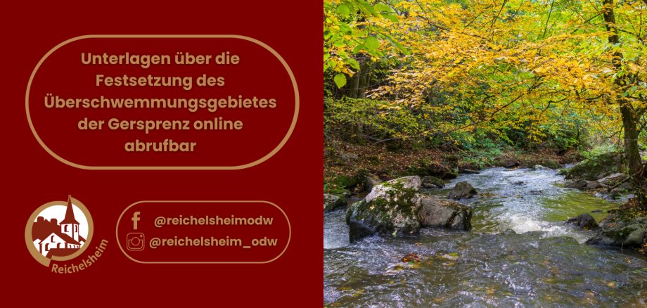 Zweigeteilte Übersicht. Auf der linken Seite ist der Titel des Artikels zu lesen und ein Hinweis auf die Social Media Kanäle der Gemeinde Reichelsheim zu sehen. Auf der rechten Seite ist ein zum Artikel passendes Bild platziert.