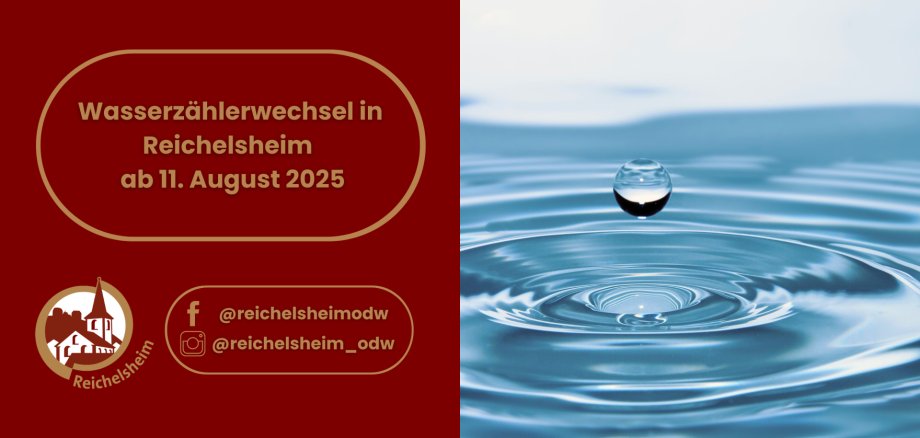 Zweigeteilte Übersicht. Auf der linken Seite ist der Titel des Artikels zu lesen und ein Hinweis auf die Social Media Kanäle der Gemeinde Reichelsheim zu sehen. Auf der rechten Seite ist ein zum Artikel passendes Bild platziert.