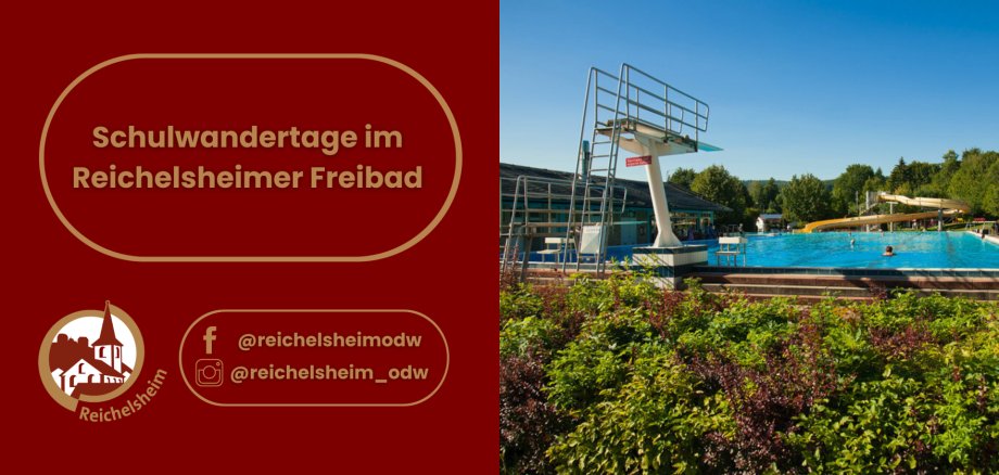 Zweigeteilte Übersicht. Auf der linken Seite ist der Titel des Artikels zu lesen und ein Hinweis auf die Social Media Kanäle der Gemeinde Reichelsheim zu sehen. Auf der rechten Seite ist ein zum Artikel passendes Bild platziert.